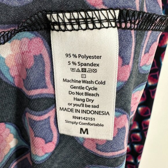 Lularoe Strapless Maxi Dress A Line Tube Abstract Print High Low Hem Blue Red - Picture 8 of 8